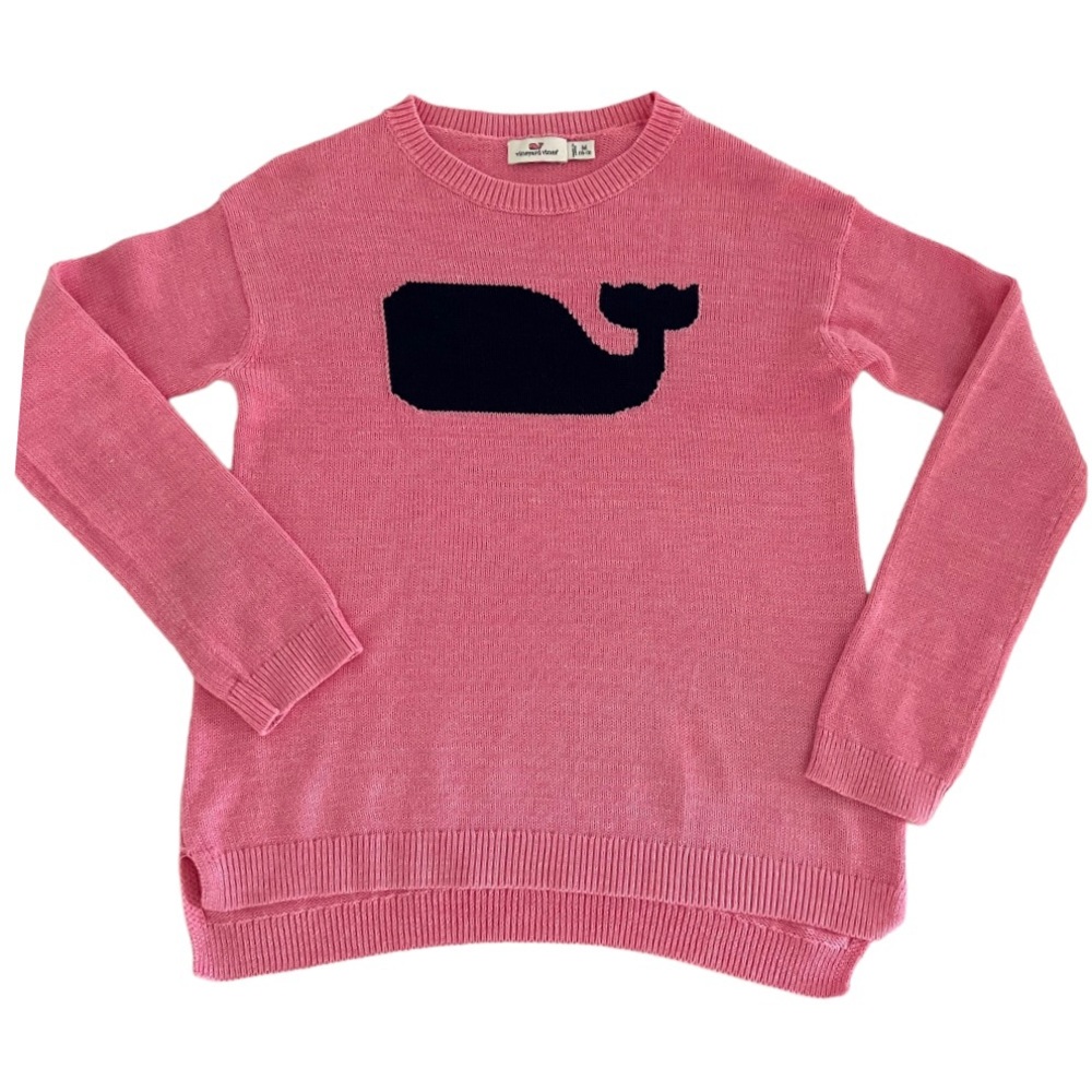 Vineyard Vines sweater girls M 10-12 100% cotton pink